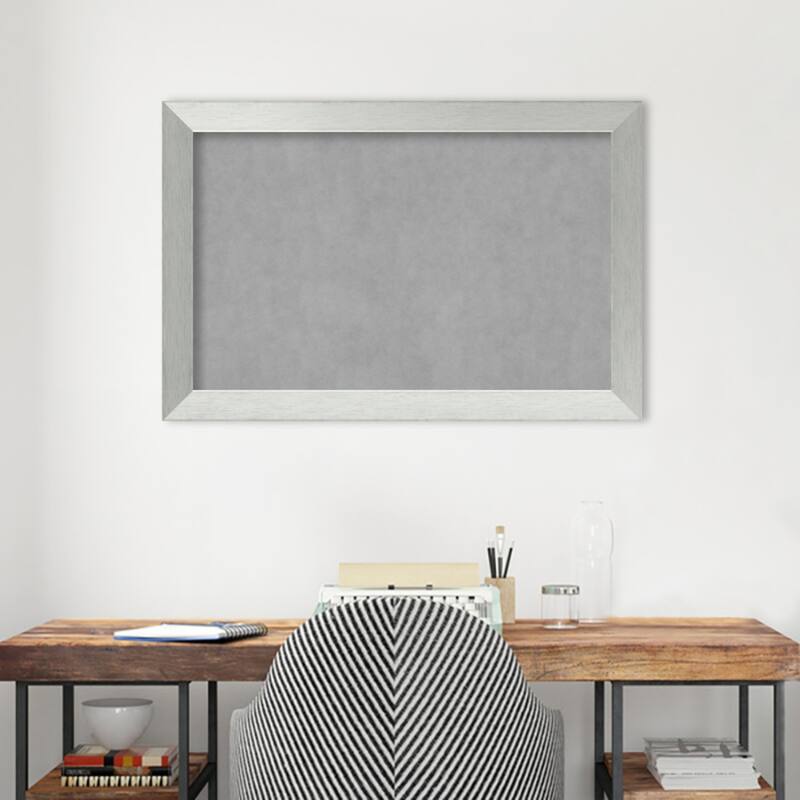 Amanti Art Brushed Sterling Silver Framed Magnetic Board