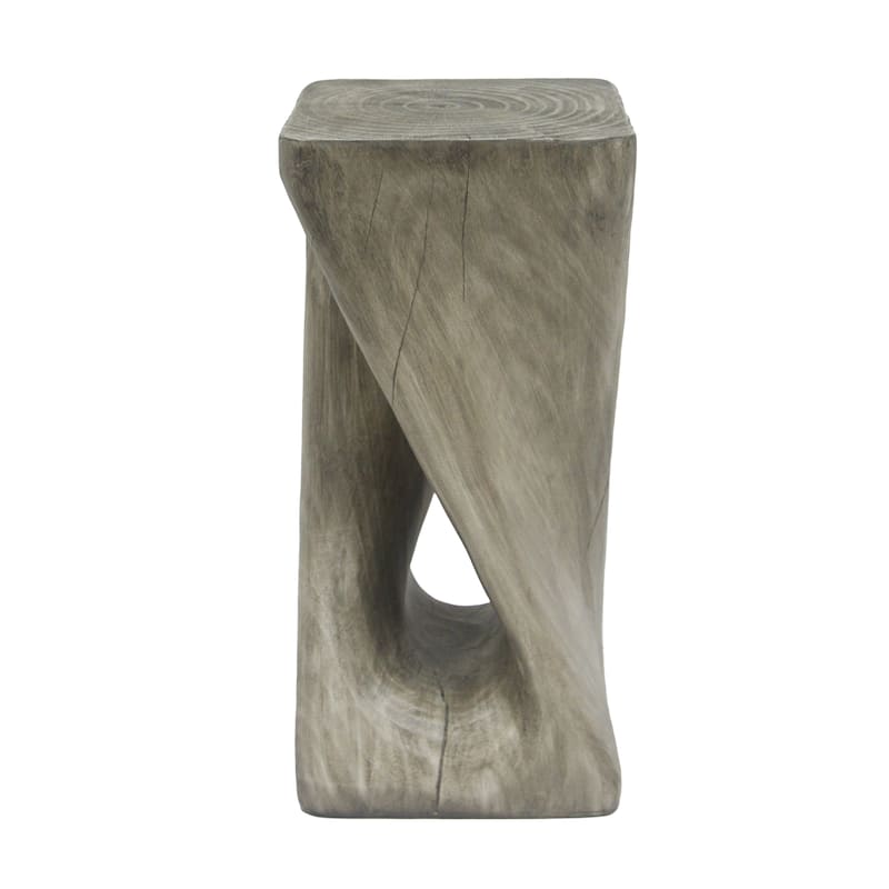 Twist Shape Side Table Lightweight Concrete End Table Decorative Accent Table, Garden Stool Table for Outdoor Indoor