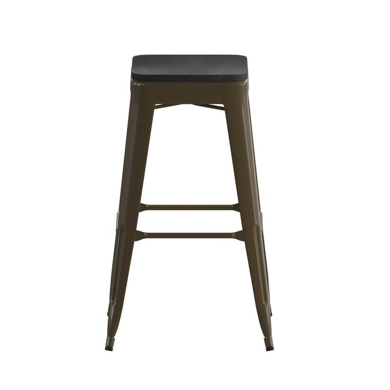 All-Weather Backless Commercial Bar Stool with Poly Resin Seat