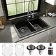 preview thumbnail 2 of 58, Karran Drop-In Quartz 33 in. 1-Hole 60/40 Double Bowl Kitchen Sink Kit