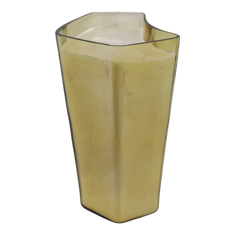Glass and Wax Midnight Amber Scented Decorative Candle - 10" Orange - 9" x 6" x 10"