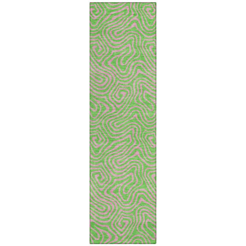 Machine Washable Indoor/ Outdoor Modern Trance Chantille Rug