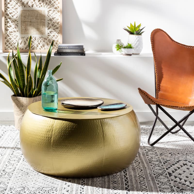Rocca Hand Hammered Metal Side Table