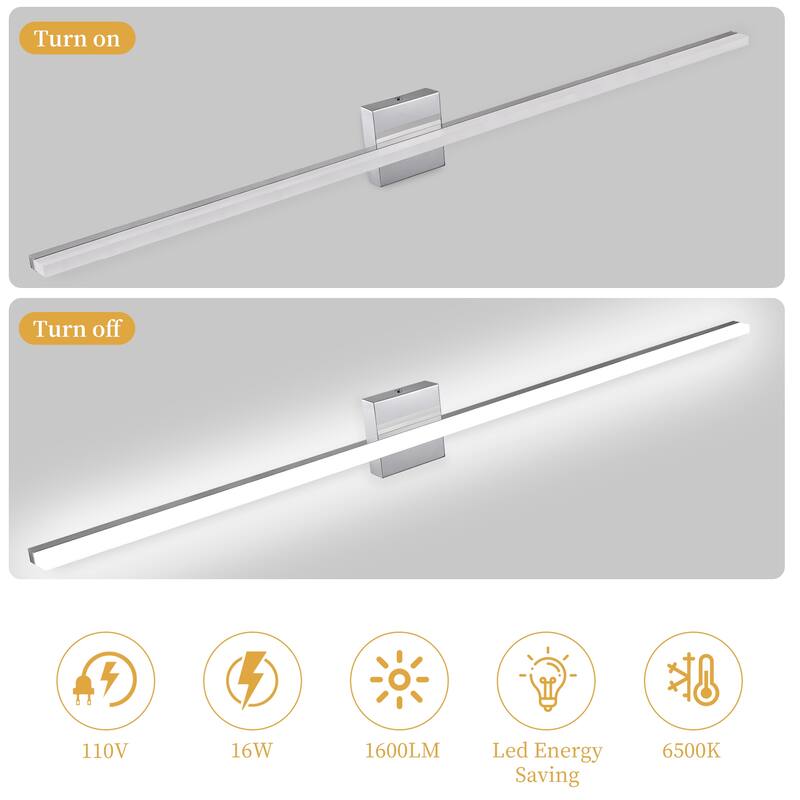 Modern Bathroom Vanity Light Mirror Makeup Front LED Lamp Waterproof