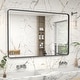 preview thumbnail 42 of 141, Apmir Metal Frame Tempered Glass Bathroom Vanity Mirror for Wall, Cloakroom, Bedroom 48" x 30" - Black