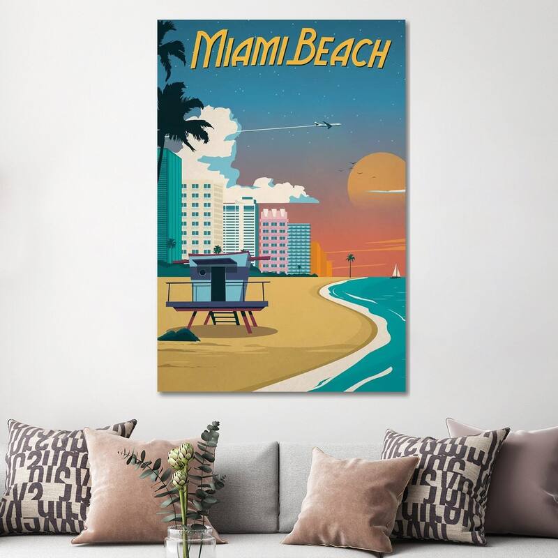 iCanvas "Miami Beach" by IdeaStorm Studios Canvas Print