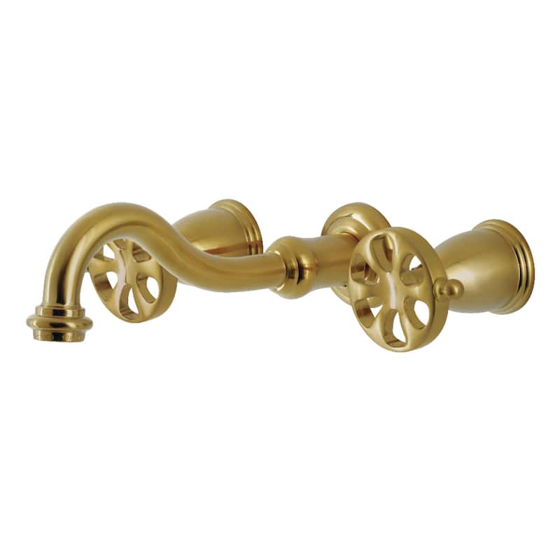 Belknap Two-Handle 3-Hole Wall Mount Bathroom Faucet - Brushed Brass