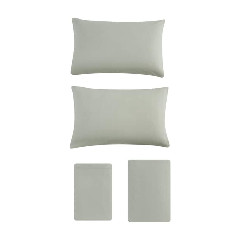 Eddie Bauer Cotton Flannel-Solids-Deep Pocket- Sheet & Pillowcase Set