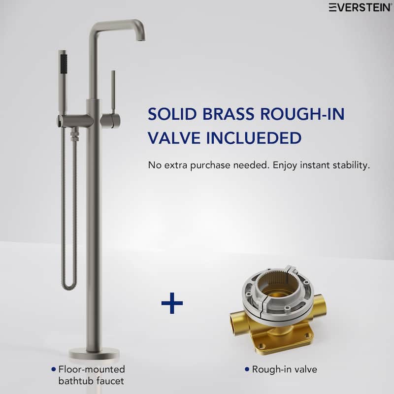 Freestanding Tub Faucet with Hand Shower,Modern Floor-Mount Bathtub Faucet