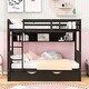 preview thumbnail 2 of 6, Twin-Over-Twin Bunk Bed with Twin Trundle and Integrated Bookshelf