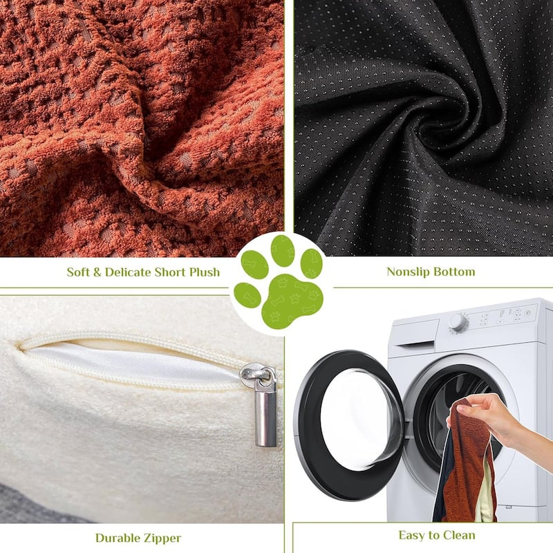 WOWMAX Orthopedic Dog Beds For Extra Large Dogs, With Extra Pillows, Non Slip Bottom Couch Bed With Washable Removable Cover