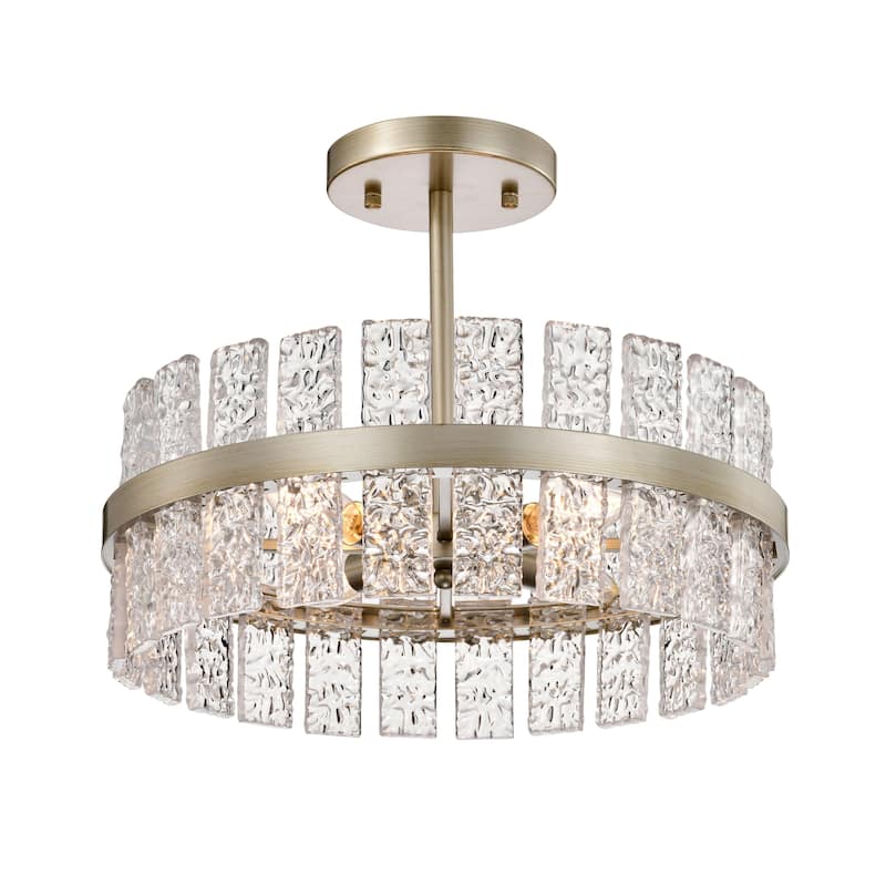 Casandra 4-light Drum Glass Strip Flush Mount