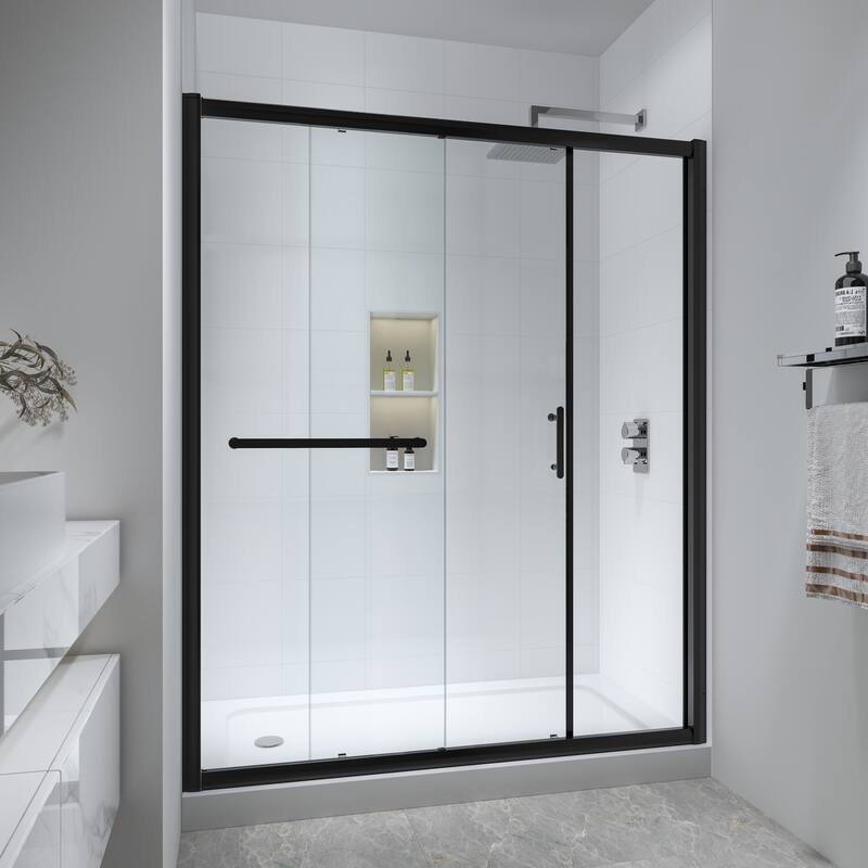 FELYL 72" W x 72" H Single Sliding Framed Shower Door