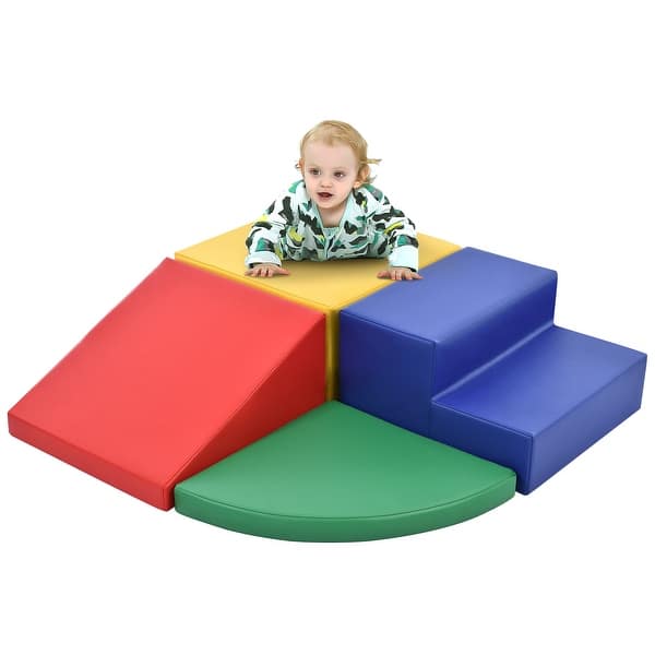 slide 2 of 14, Soft Climb and Crawl Foam Playset, Safe Soft Foam Nugget Block for Infants, Preschools, Toddlers, Kids Crawling and Climbing Colorful