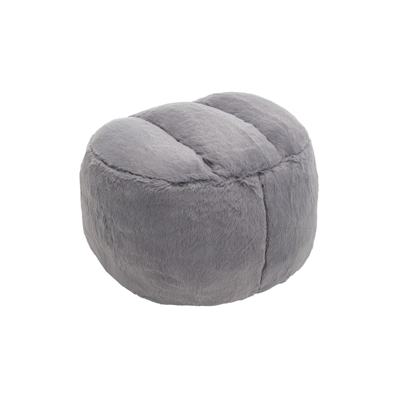 Comfy Bean Bag Sofa With Back Support, With Footstool,Faux Fur Bean Bag Chair For Adults And Kids