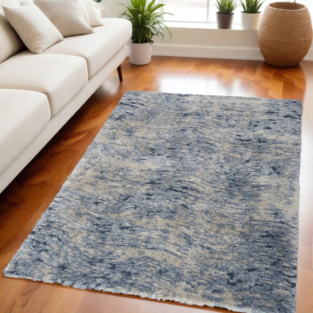 Power Loomed Abstract Modern Stain Resistant Soft Area Rug - 87' X '63' X '1.58