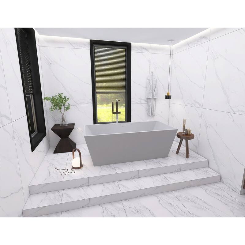 Timothy Soaking Rectangular Bathtub in Glossy White