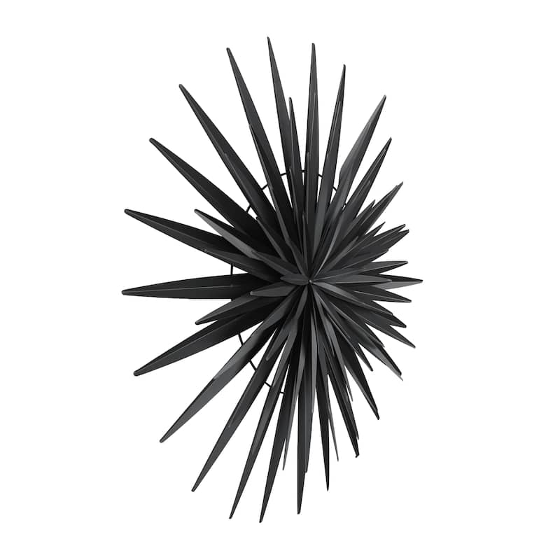 Metal Sunburst Large Layered 3D Home Wall Decor - Black - Roche River Decor