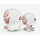 preview thumbnail 1 of 2, Porcelain 20 Piece Square Dinnerware Set Service for 4