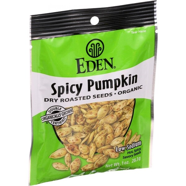 Eden Foods Organic Pumpkin Seeds - Dry Roasted - Spicy - 1 oz - Case of 12