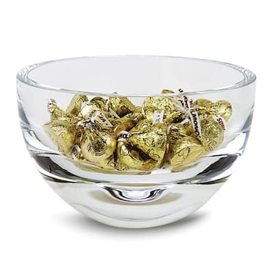 Curata Handcrafted Lead-Free Crystal 6 Inch Clear Penelope Bowl