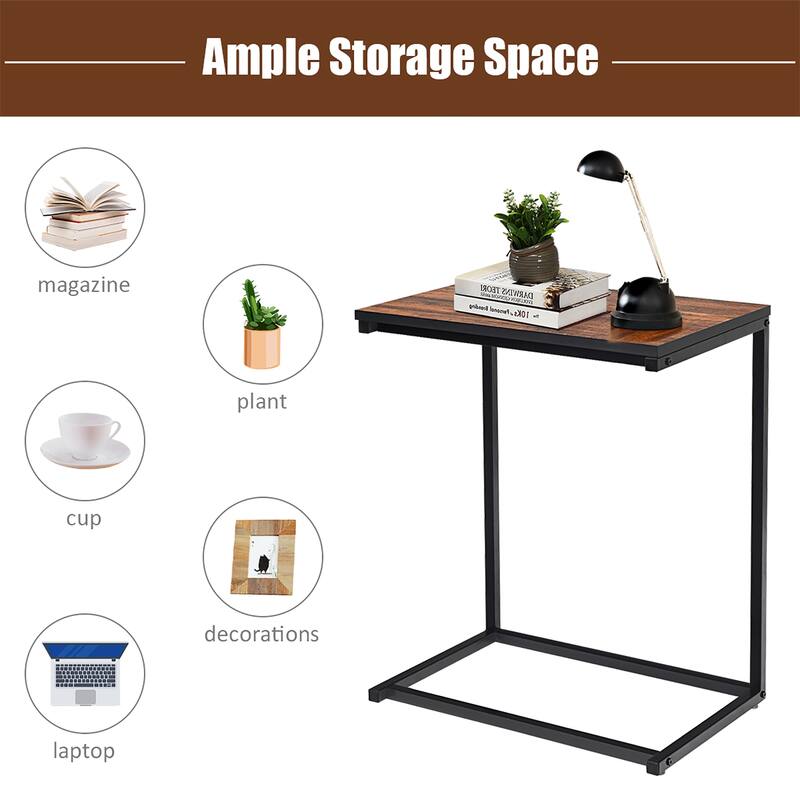 C Shaped End Table Laptop Holder End Stand Desk for Home and Office