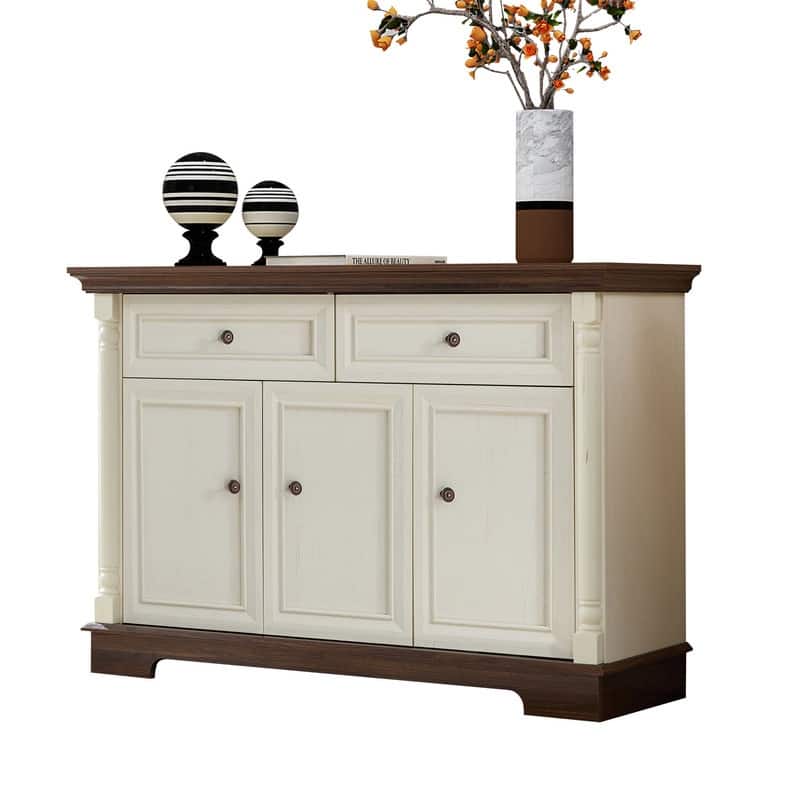 Farmhouse 47.24" Sideboard Buffet, Kitchen Storage Cabinet with 2 Drawers for Organized Home Living Solutions