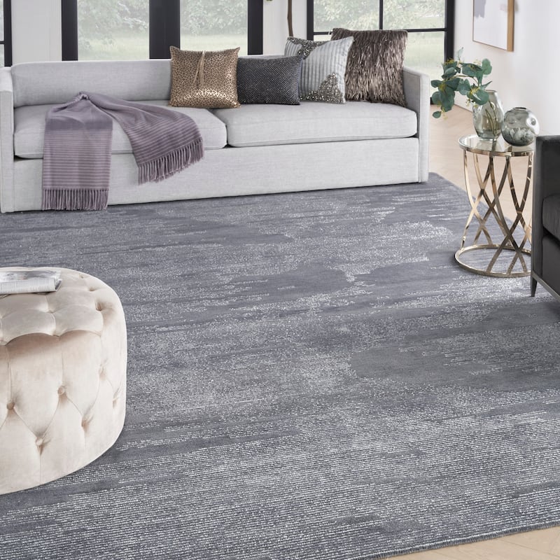 Michael Amini Star Shimmer Abstract Geometric Area Rug