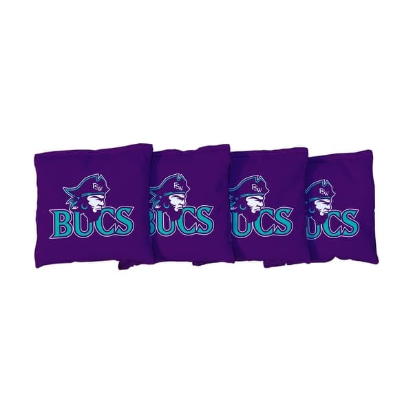 slide 2 of 3, Florida SouthWestern State Buccaneers Purple Cornhole Bags All-Weather Resin Filled