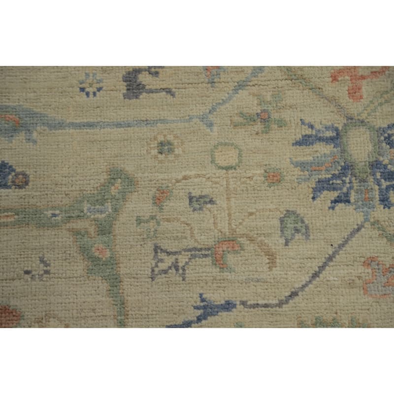 Hand Knotted Oriental 100% Wool Carpet Traditional All-Over Beige & Ivories Ziegler Area Rug - 9' 11'' X 8' 1''