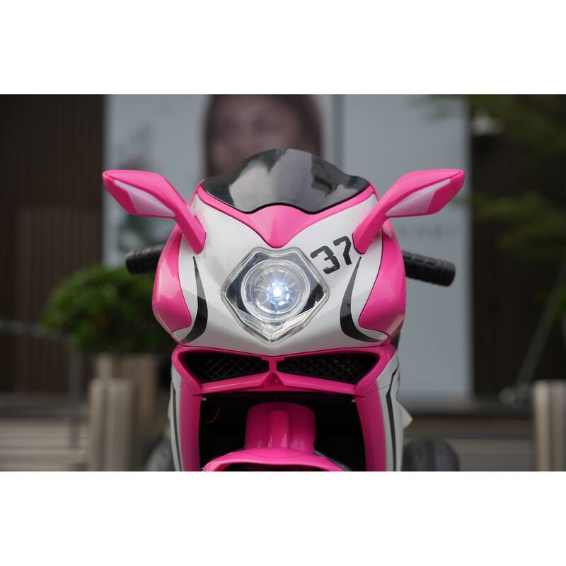 6V Ride-On Motorcycle for Kids with MP3 Music Player, Headlights, and LED Wheels