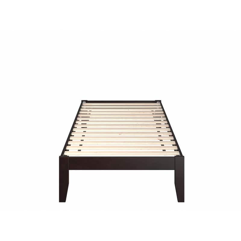 Twin XL Bed Espresso Finish - HomeStock Renaissance Romance Platform Bed Frame