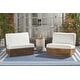 preview thumbnail 1 of 10, SAFAVIEH Outdoor Patio Furniture Dune Lounge Chair (Set of 2) - 33"W x 34"D x 24"H Natural/Beige
