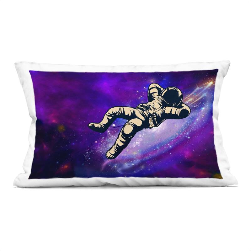 Stupell Astronaut Floating in Galaxy Decorative Printed Throw Pillow Design by Jesse Keith - Accent - Polyester - Black - Single