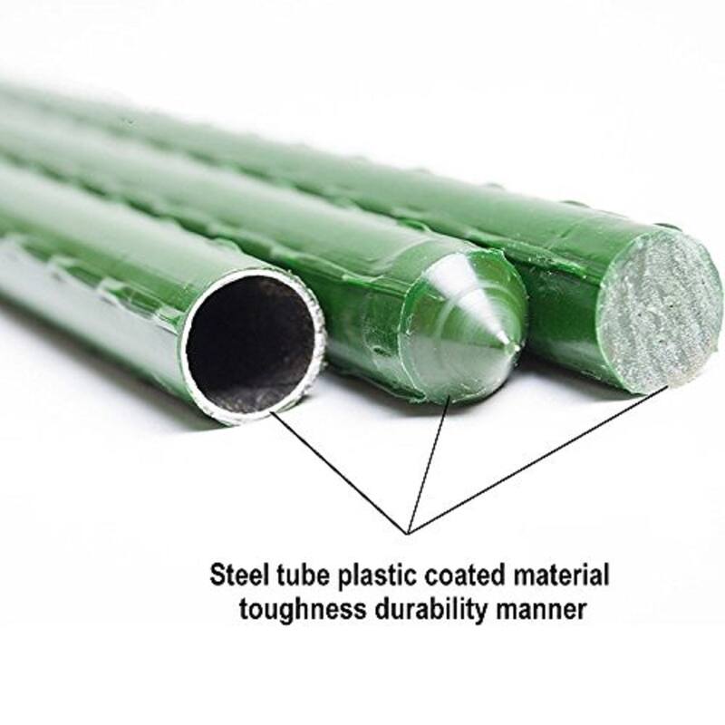 Agfabric Garden Stake, Plant Stake, Plastic Coated Steel Tube Stakes