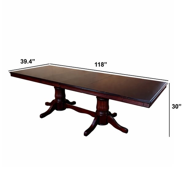 Traditional 118 Inch Rectangular Extendable Dining Table, Expresso ...