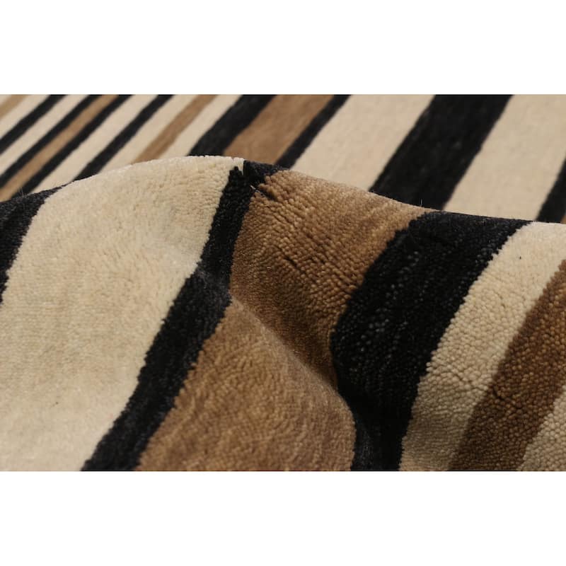 ECARPETGALLERY Hand-knotted Kashkuli Gabbeh Light Brown Wool Rug - 5'6 x 7'11