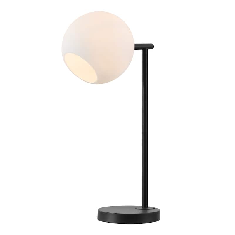 Scarlett 20.5" Metal/Marble LED Table Lamp, Gold/White by JONATHAN Y - Black