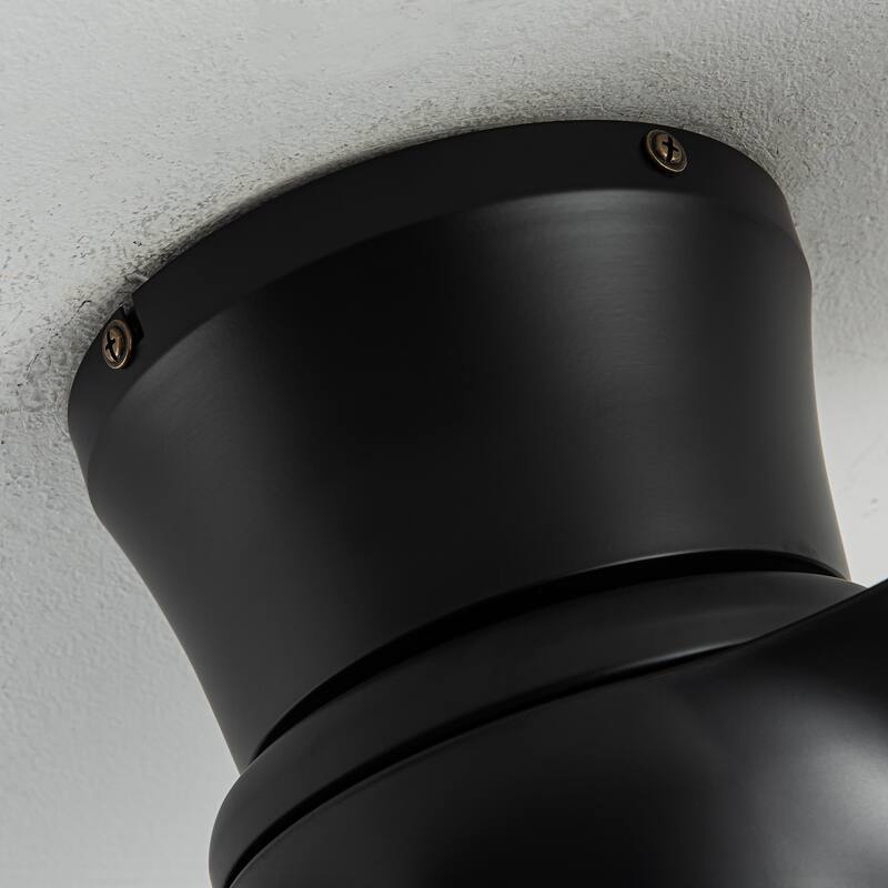 31-inch Modern Black Propeller Flush Mount Ceiling Fan with Light and Remote
