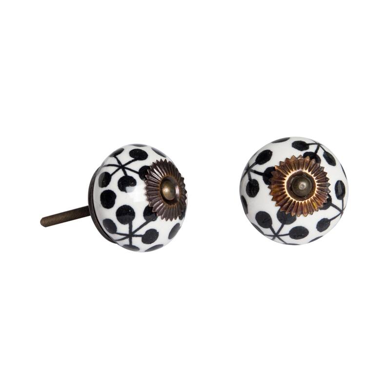 Set of 12 Ceramic Drawer Knobs with Screws Included and Copper Finish Round Cabinet Pulls for Furniture - 1.5" X 1.5" X 1.5"