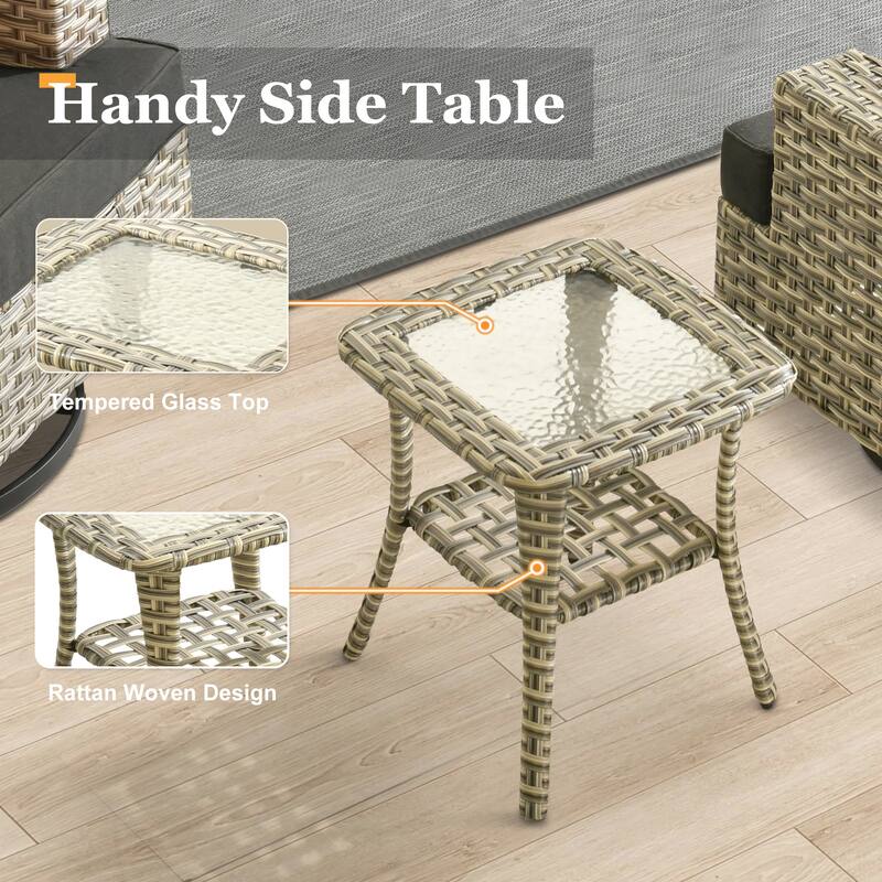 XIZZI 8-piece Wicker Patio Furniture Set with Swivel Chairs