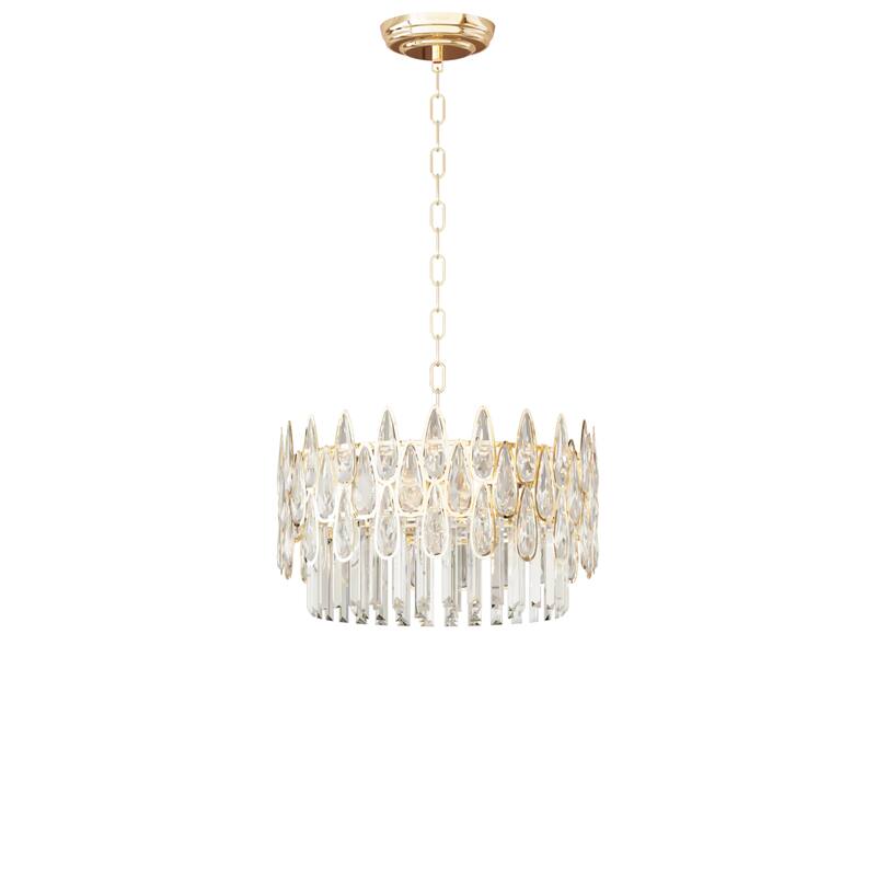 Sumptuous Dazzling Clear Teardrop Prism Crystal Chandelier with LED Lights
