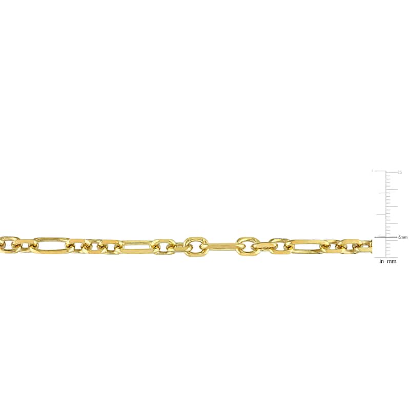 Miadora 18kt Yellow Gold Plated Sterling Silver Diamond Cut Figaro Men's Bracelet