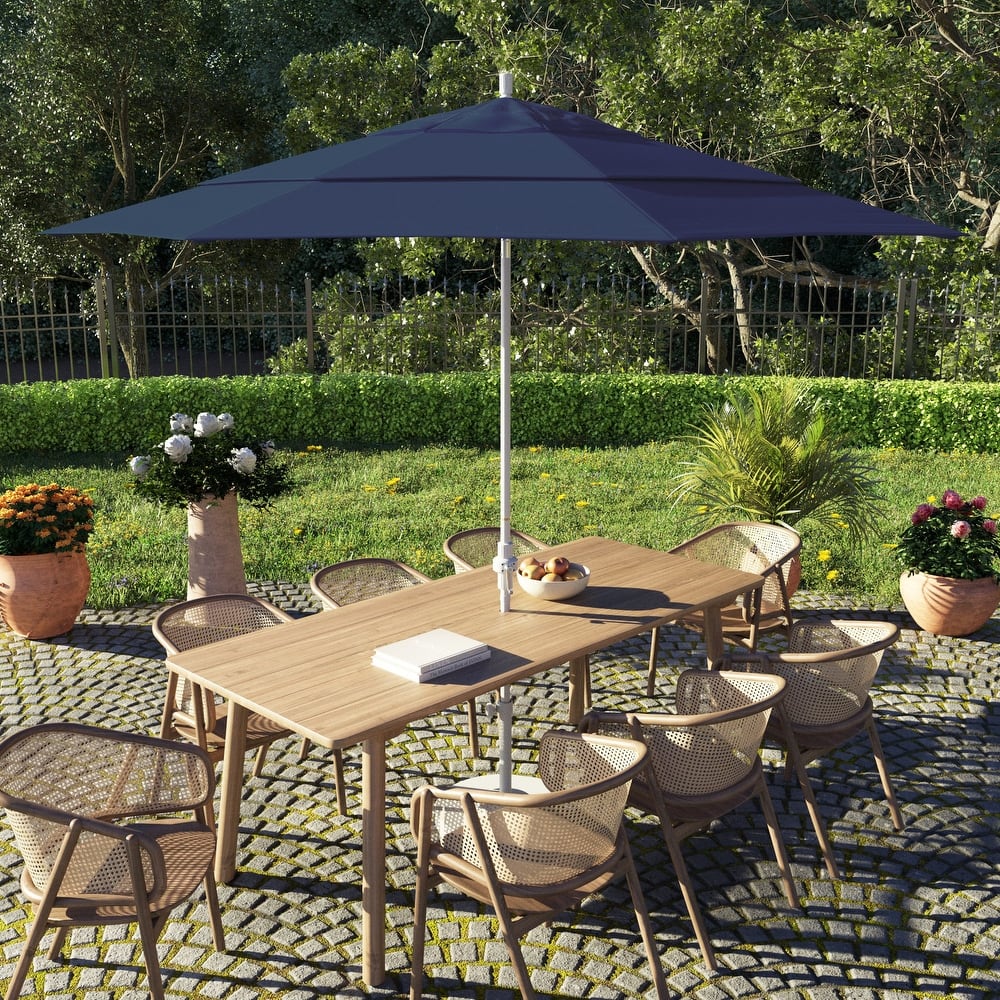 California Umbrella 11' Sun Master Patio Umbrella White Aluminum Pole Fiberglass Ribs Crank Lift Tilt Pacifica
