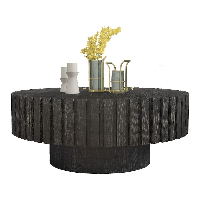 Contemporary Round Coffee Table – 31.4" Organic Wood Finish with Minimalist Aesthetic for Living & Dining Spaces