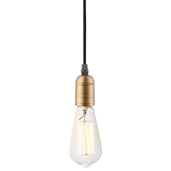 slide 2 of 3, Maxim Early Single Light Exposed Bulb Pendant with Black Fabric Cord