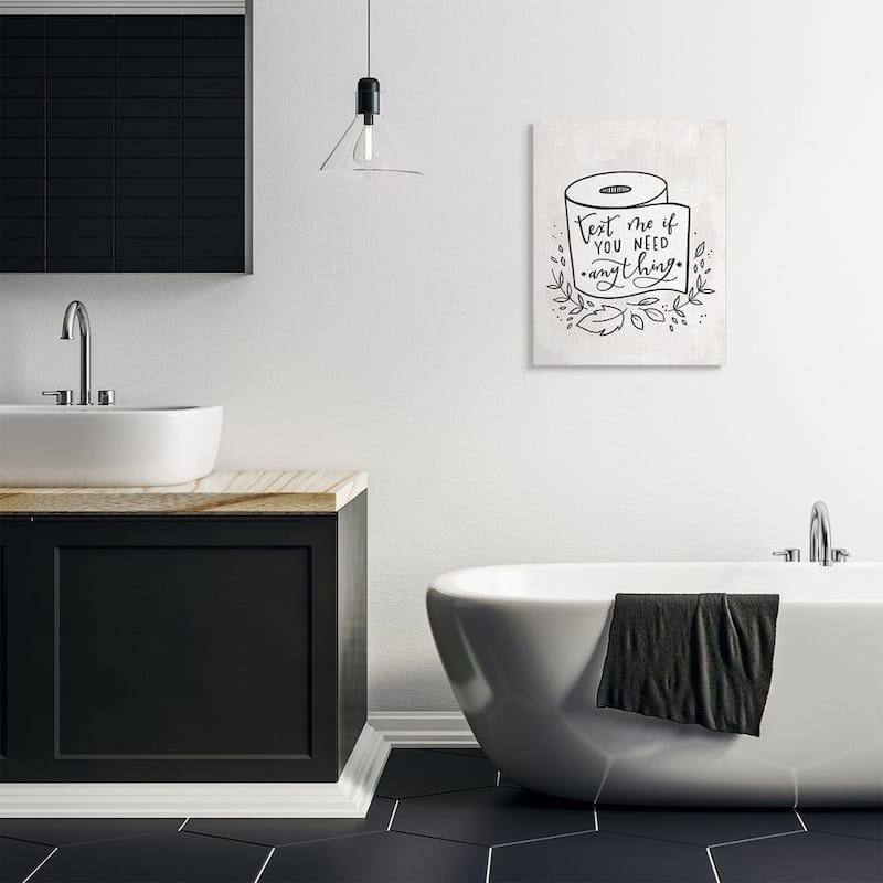 Stupell Bathroom Humor Text Me if You Need Toilet Paper Canvas Wall Art Design By Loni Harris
