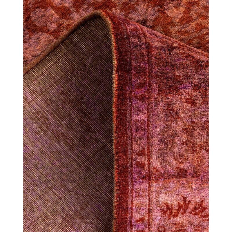 Overton Hand Knotted Wool Vintage Inspired Modern Contemporary Overdyed Red Area Rug - 2' 6" x 8' 6"