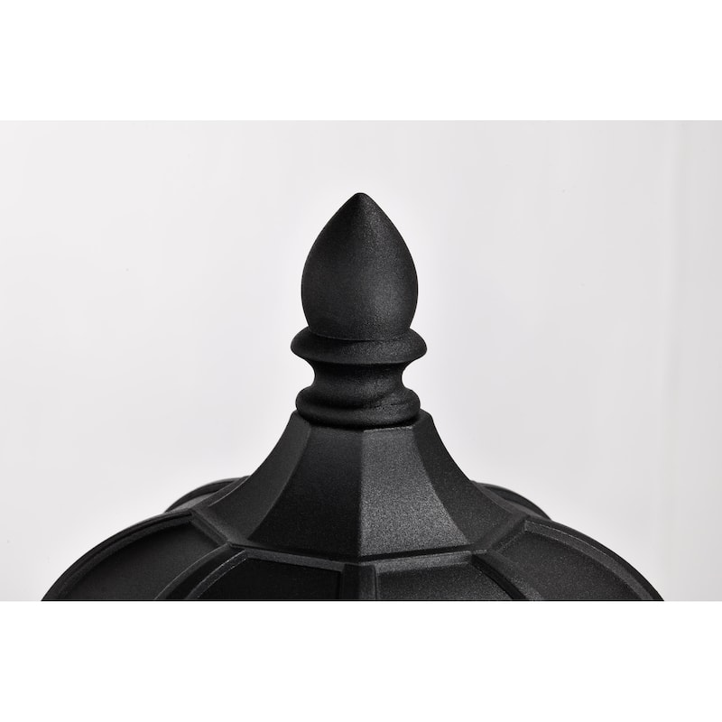 East River Outdoor Post Light Pole Lantern 1 Light Matte Black Finish Clear Water Glass
