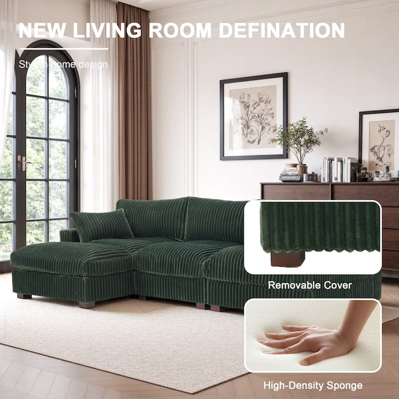 Oversized Plush Modular Sectional Sofa Set L Shaped Couch